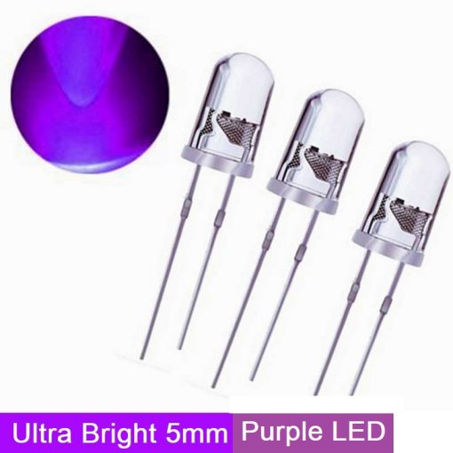 Ultra Bright Clear Transparent DC 3V 20mA 5mm Purple LED