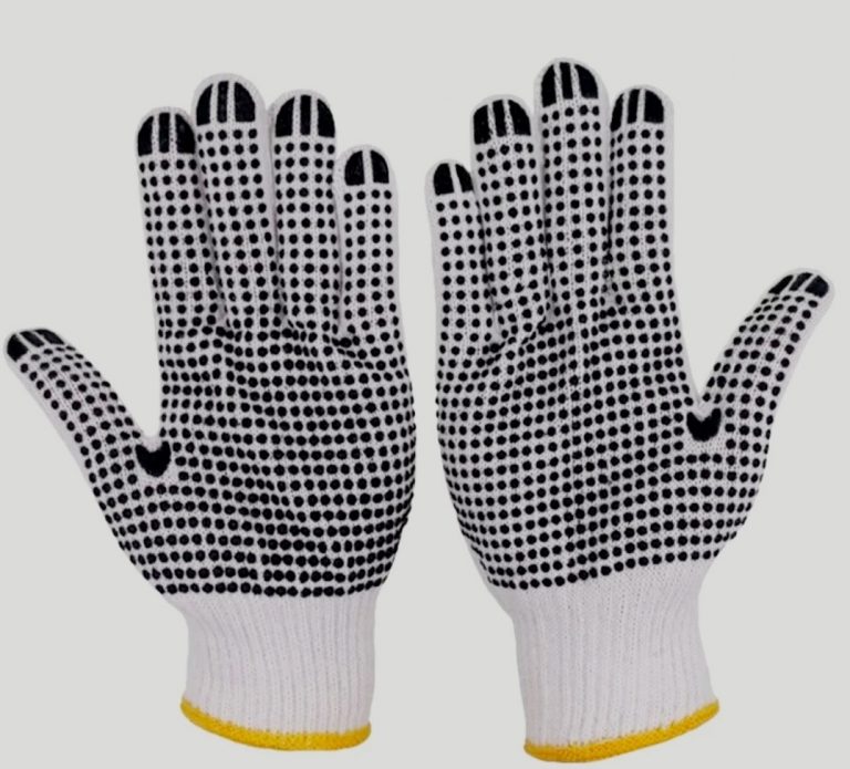 1Pair Knitted Cotton PVC Dotted Hand Gloves PVC Dotted Cotton Knitted