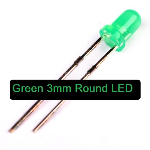 LED Green 3mm Round LED Light Emitting Diode Basic Green Light Bulbs For Electronics Project Indicator Front Panels Light DIY