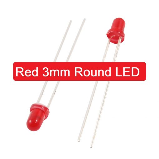 LED Red 3mm Round LED Light Emitting Diode Basic Red Light Bulbs For Electronics Project Indicator Front Panels Light DIY (1)