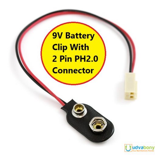 DC 9V Battery Snap Clip Connector With JST 2 Pin PH2.0 Polarized Molex Cable Connector Lead Wire For Arduino Electronics Engineering Projects