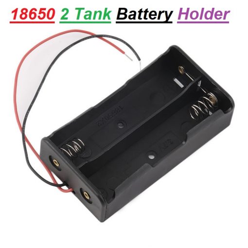 18650 2 Tank Rechargeable Battery Holder Two Slot Plastic Storage Box Case With Leads Cable Wire 18650 Battery Holder 