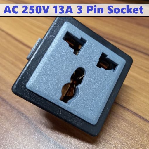 Panel Mount AC 220v 3 Pin AC Socket For Electrical & Electronics Projects IPS UPS Socket 