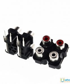 Female Stereo Audio Video Socket 4 Positions AV RCA Socket Connector PCB Panel Mount Adapter