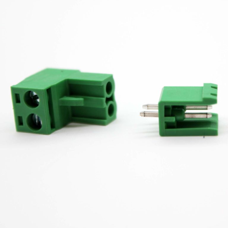 Pin Right Angle Green Color Male Female Screws Terminal Block Pin