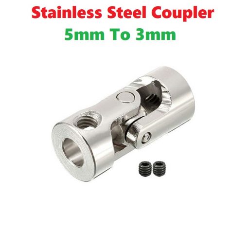 Stainless Steel Coupler 5mm To 3mm Universal Joint Motor Shaft Coupling Connector For RC Boat Electric Toy Car 775 DC Motor DIY