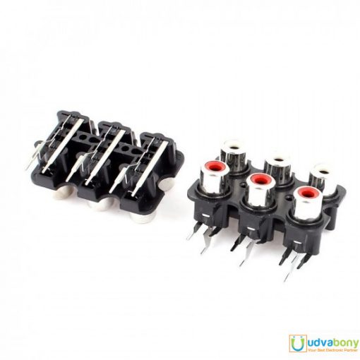 Female Stereo Audio Video Socket 6 Positions AV RCA Socket Connector PCB Panel Mount Adapter