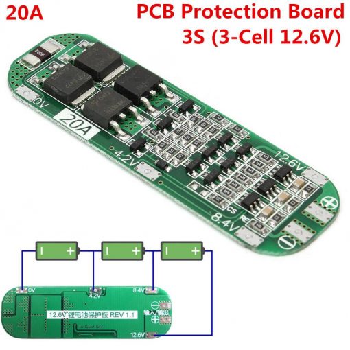 BMS Battery Protection Board 3S 20A 12.6V 18650 AA AAA Lipo Li-ion Lithium Battery BMS Charger Protection Module Board Circuit 