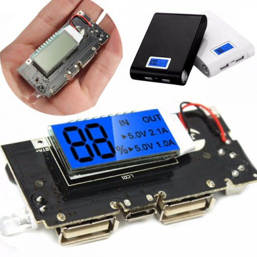 Dual USB 5V 2.1A Power Bank With LCD Module