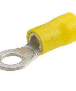 Insulated Ring Terminal Yellow Crimp 6mm Hole Quick Disconnects Wire Terminal Connector Nylon Wiring Kit For Battery Connections