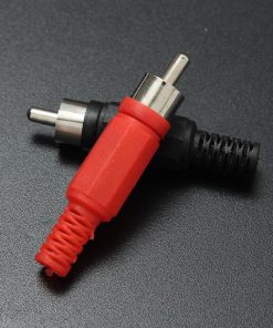 Male Solder RCA Jack Audio Video Connectors 1-Pair Plug Plastic Handle Male Audio Plugs Dual Channel Industrial Tools