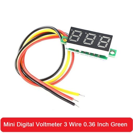 Mini Digital Car Voltmeter 0.36" Inch Green LED Display DC 0-100V 3 Wire Volt Meter Green Color Battery Voltage Checker Panel Indicator Monitor