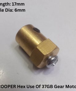 17mm Length COOPER Hex Motor Shaft Coupling 6mm Brass Hex Coupler 17mm For Gear Motor Shaft Smart Toy Car Wheels Joint Gear Motor Hex 17mm Tools Robotic Vehicles