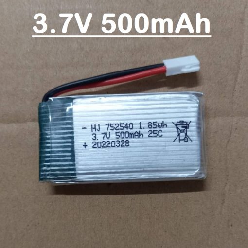 500mAh 1S 25C 3.7V Lipo Batteries 3.7V 500mAh 25C 1S Lithium Polymer Battery 500mAh Rechargeable Battery 40x25x8mm 500mAh Battery With JST 51005 2Pin Connector & Cables 