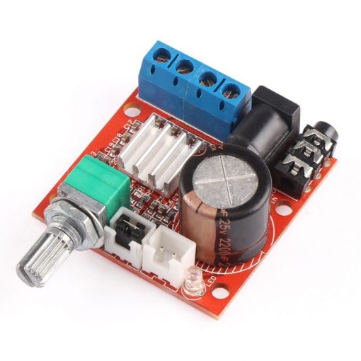 RED / BLACK PCB Volume POT With PAM8610 Amplifier Circuit Dual D Class 2x10W 12V Amplifier Circuit For 10W Speaker PAM8610 Amplifiers Module