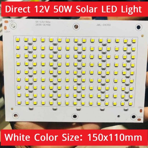 SK-12V-50W Direct 12V Solar LED Light White Color 150x110mm 135 Pcs LED DC 12V LED Light 50W White LED 12V Battery Light Bulbs 50W LED Light 12V Battery Light 