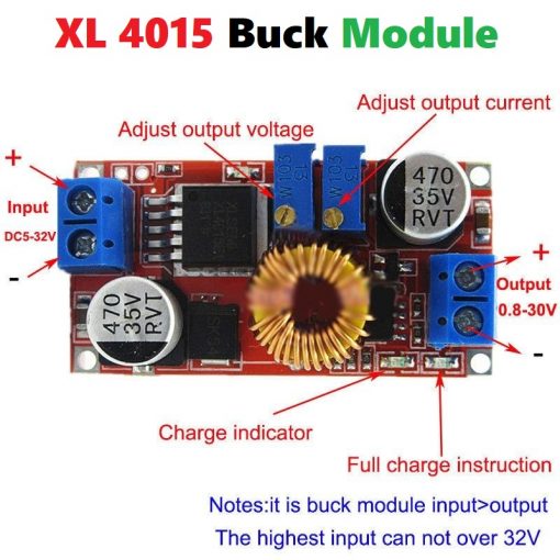 DC DC Step Down XL4015 Buck Converter 5v-32v To 0.8V-30V 5A 75W Adjustable Module Power Supply