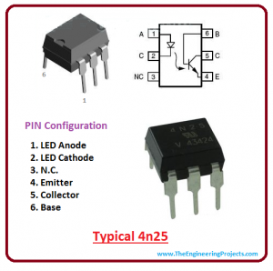 Optocoupler 4N25 4N-25 Optocoupler IC DC Input Transistor