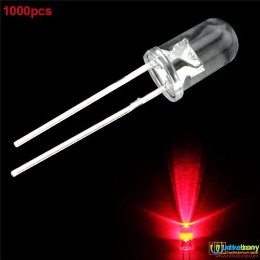 Water Clear LED Red 5mm Ultra Bright Transparent Round 5mm LED Light Emitting Diode Water Clear Red Light Bulbs For Electronics Project 