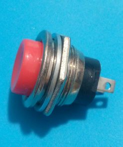 Round Shape 3A/125V SPST Red Panel Mounting Momentary 2 Pin Push Button Switch