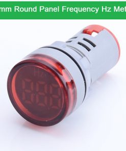 Panel Mount 22mm Round Panel Frequency AC 220V Hz LED Digital Display Hz Indicator Light AC 12-500V Line Volt Meter Color Any