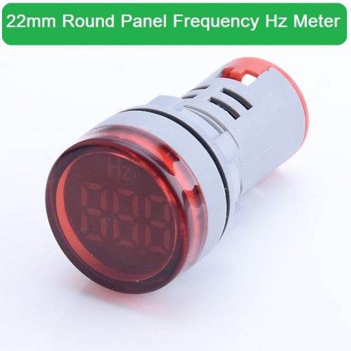 Panel Mount 22mm Round Panel Frequency AC 220V Hz LED Digital Display Hz Indicator Light AC 12-500V Line Volt Meter Color Any