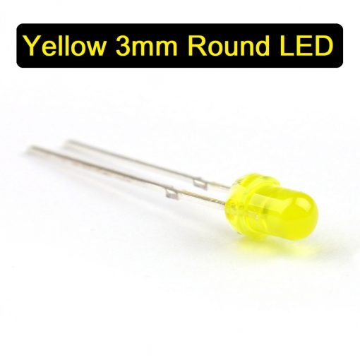 LED Yellow 3mm Round LED Light Emitting Diode Basic Yellow Light Bulbs For Electronics Project Indicator Front Panels Light DIY