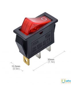 KCD3 Rocker Switch 3 Pin AC 250V 16A Red