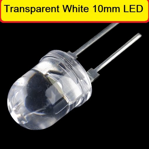 Clear Transparent White 10mm LED Super Bright LED Lamp Wide Angle Electronics Components Indicator Flash Light Emitting Diodes