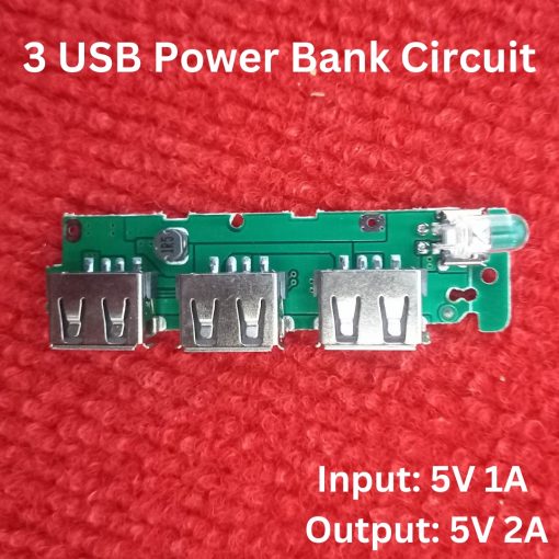 3 USB Power Bank Circuit Input DC 5V 1A Micro USB Socket Output DC 5V 2A 1A Three USB & BMS Protection Lithium Battery 3.7V 14500 18650 Battery Mobile Phone Charging Module