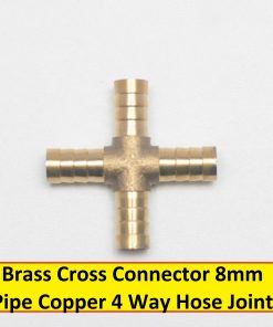 Brass Cross Connector 8mm Pipe Copper 4 Way Hose Joint