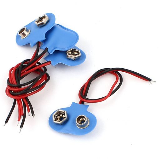 BLUE Color 9V Battery Connector DC 9V Battery Clip Connector Leads Socket 6F22 Battery Connector Holder With Cables 9V Connector For 6F22 Battery 9V Power Supply