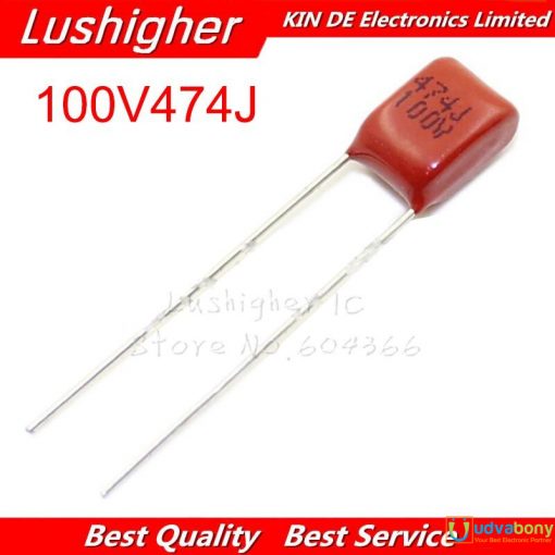 Metallized 474j 100V Polypropylene Capacitor Mylar 470nF Polyester Film Capacitor