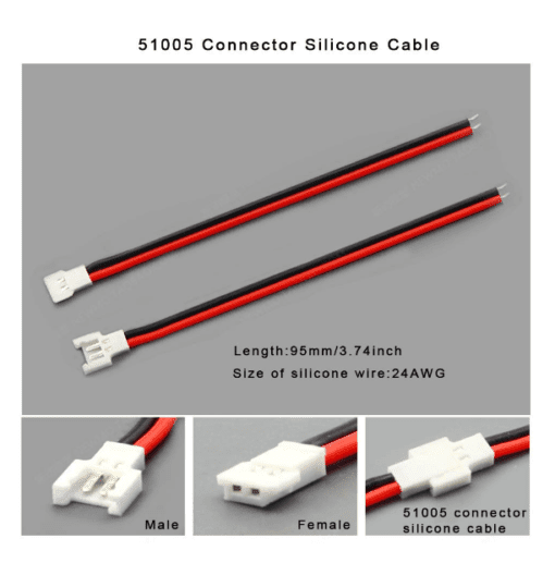 ST Connector 2 Pin Kit JST Male Female Plug Connector 2.54mm Pitch With 80mm Cable 26AWG Wire