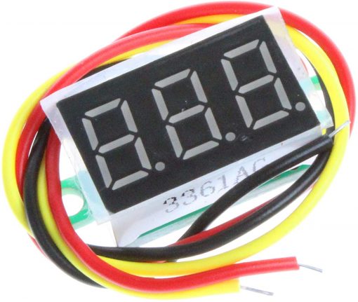 Mini Digital Car Voltmeter 0.36" Inch Blue LED Display DC 0-100V 3 Wire Volt Meter Blue Color Battery Voltage Checker Panel Indicator Monitor