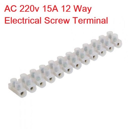 Heavy Duty AC 220v 15A 12 Way Electrical Screw Terminal Connector PVC Plastic Barrier Terminal Block Strip For Wire Joining Electrical Cable 