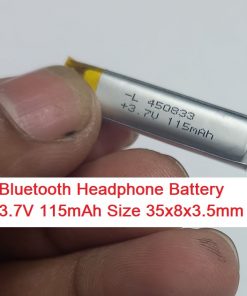 Bluetooth Headphone Battery 3.7V 115mAh Size 35x8x3.5mm Lithium Polymer Rechargeable Lipo Battery 