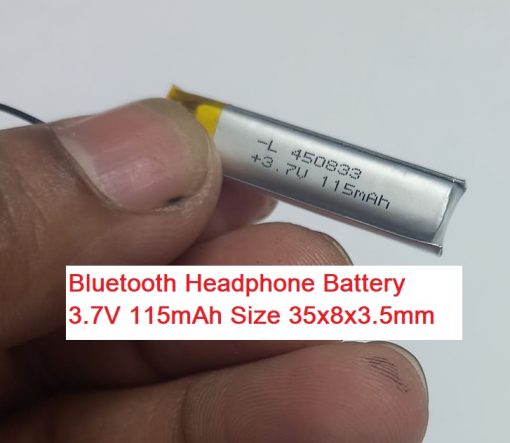 Bluetooth Headphone Battery 3.7V 115mAh Size 35x8x3.5mm Lithium Polymer Rechargeable Lipo Battery 