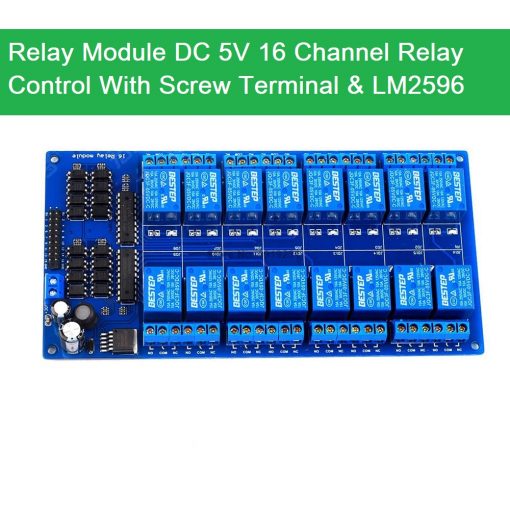 Relay Module DC 5V 16 Channel Relay Control With Screw Terminal & LM2596 IC For Arduino 16 Channel DC5V With Optocoupler Protection