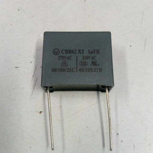 BOX Type 1uF 105K 275VAC Capacitor 105K 275V Polypropylene Metal Film Capacitor Axial Film Molded Capacitors 2 Pin Leads Terminals Connections Leg