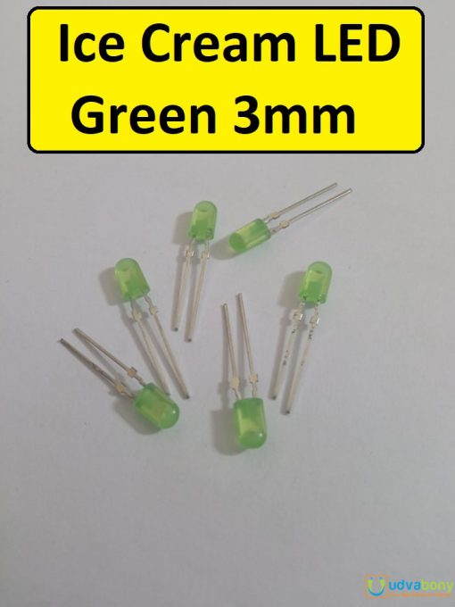 Ultra Bright Green Color 3mm Ice Cream LED Light Emitting Diode For Lighting LED Outdoor LED Torch Light Electronic Project DIY