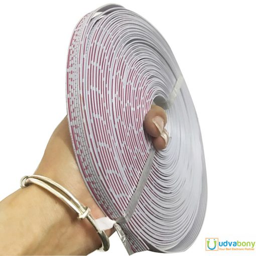 White Color Flexible 10 Wire 1 Feet Inside Lead Soldering Wire Ribbon Flat Cable Wire Strip Connector For Soldering Electronics Projects LED Circuits PCB Jumper Wire DIY