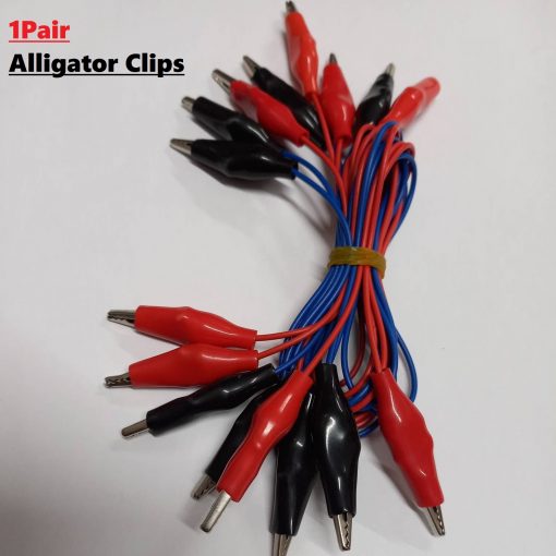 Alligator Clips Test Leads 45cm Cable Length 1-Pair Double Ended Head Crocodile Roach Jumper Wire Clip For Electronic Engineering Projects DIY