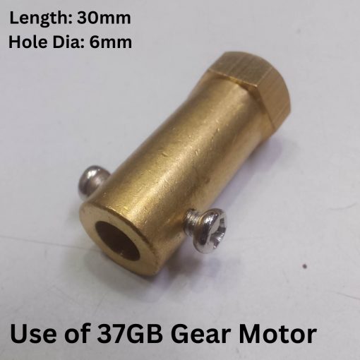 Hex Motor Shaft Coupling 6mm Brass Hex Coupler 30mm Length For DC Gear Motor Shaft Smart Toy Car Wheel Joint