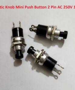 Plastic Knob Mini Push Button 2 Pin AC 250V 1A SPST Momentary On Off Normally Open Lockless Momentary Push Button Switch