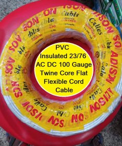 PVC Insulated 23/76 AC DC 100 Gauge Twine Core Flat Flexible Cord Electrical Cable