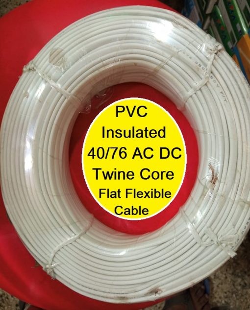 PVC Insulated 40/76 AC DC 100 Gauge Twine Core Flat Flexible Cord Cable 