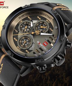 NAVIFORCE NF9110 Watch For Men Quartz Clock Military Watches Leather Strap Belt Waterproof Quartz Analog Male Wrist Watch