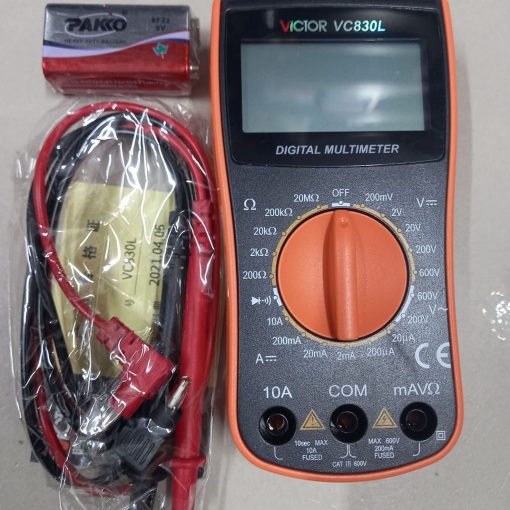 Victor VC830L VC-830L 830L Portable Digital Multimeter Tester With Buzzer Ohm Test Tool Digital Display Voltage Ampere Meter Test Probe DC AC LCD Display Multimeter