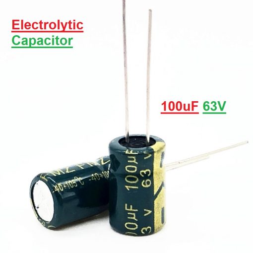 Electrolytic Capacitor 100uF 63V Radial Polarized Aluminum Electrolytic Capacitor